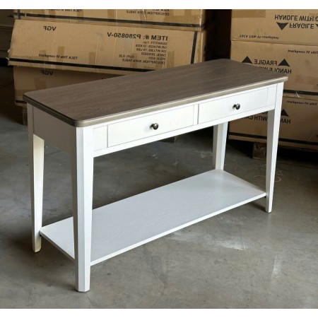 P2728-50 : Bàn Trang Trí, Bàn Console - Trắng + Nâu